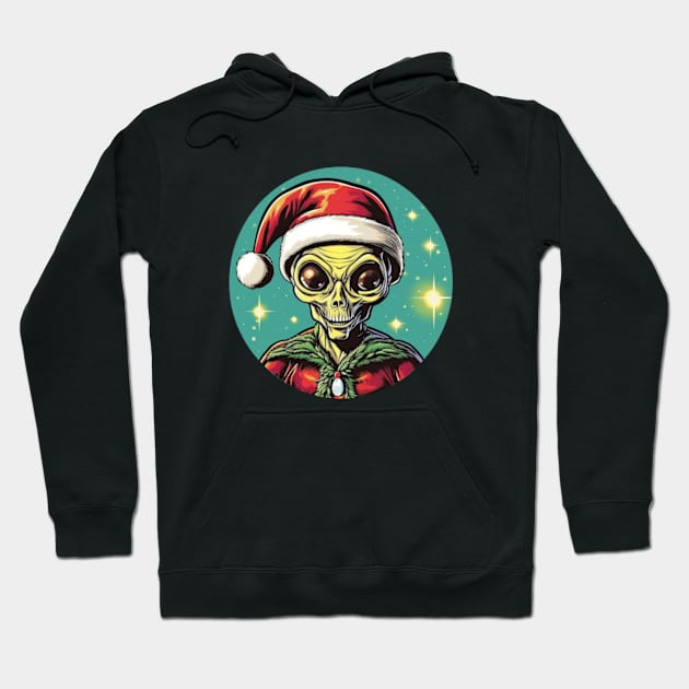 Retro Holiday Alien Hoodie by DigitalToast